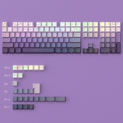 Contour Line Starry Purple 104+29 Keys PBT Doubleshot Side Legends Keycaps Set Cherry Profile for Cherry MX Keyboard